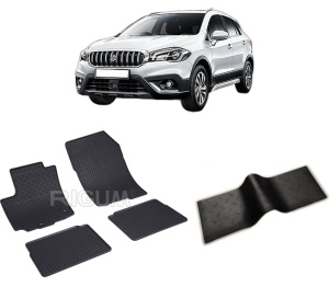 Set 5 covorase SUZUKI SX4 S-CROSS HYBRID din 02.2020-PREZENT, cu covoras tunel median, CAROSERIE SUV HYBRID, Presuri cauciuc 100%, compatibil cu autoturismul SUZUKI SX4 S-CROSS HYBRID, Rigum - Img 2