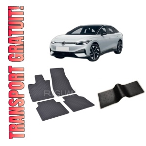 Set 5 covorase VOLKSWAGEN ID .7 din 08.2023-PREZENT, cu covoras tunel median, CAROSERIE HATCHBACK, Presuri cauciuc 100%, compatibil cu autoturismul VOLKSWAGEN ID .7, Rigum
