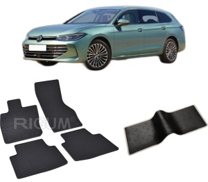 Set 5 covorase VOLKSWAGEN PASSAT B9 din 11.2023-PREZENT, cu covoras tunel median, CAROSERIE COMBI, Presuri cauciuc 100%, compatibil cu autoturismul VOLKSWAGEN PASSAT B9, Rigum - Img 2