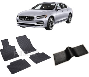Set 5 covorase VOLVO S 90 HYBRID din 2016-PREZENT, cu covoras tunel median, CAROSERIE SEDAN HYBRID, Presuri cauciuc 100%, compatibil cu autoturismul VOLVO S 90 HYBRID, Rigum - Img 2