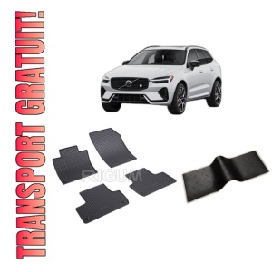 Set 5 covorase VOLVO XC 60 PHEV din 01.2018-PREZENT, cu covoras tunel median, CAROSERIE SUV, Presuri cauciuc 100%, compatibil cu autoturismul VOLVO XC 60 PHEV, Rigum