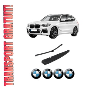 Set brat stergator spate cu lamela pentru BMW Seria X3 Van (G01) din 2017-2019, pentru spate, din cauciuc siliconat rezistent, 4 stickere auto BMW Seria