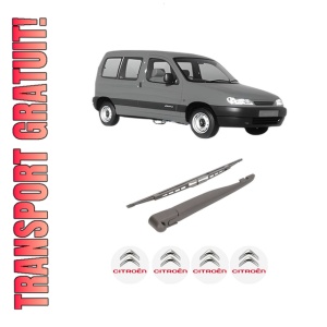 Set brat stergator spate cu lamela pentru CITROEN BERLINGO / BERLINGO FIRST MPV (MF_, GJK_, GFK_) din 1996-2011, pentru spate, din cauciuc siliconat rezistent, 4 stickere auto CITROEN