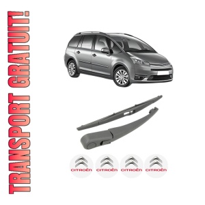 Set brat stergator spate cu lamela pentru CITROEN C4 GRAND PICASSO I (UA_) din 2006-2013, pentru spate, din cauciuc siliconat rezistent, 4 stickere auto CITROEN