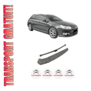 Set brat stergator spate cu lamela pentru CITROEN C5 III Break (RW_) din 2008-2017, pentru spate, din cauciuc siliconat rezistent, 4 stickere auto CITROEN