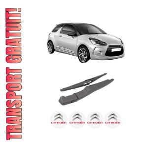 Set brat stergator spate cu lamela pentru CITROEN DS3 (SA_) din 2009-2015, pentru spate, din cauciuc siliconat rezistent, 4 stickere auto CITROEN