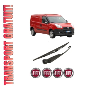 Set brat stergator spate cu lamela pentru FIAT DOBLO Cargo (263_) din 2010-2023, pentru spate, din cauciuc siliconat rezistent, 4 stickere auto FIAT