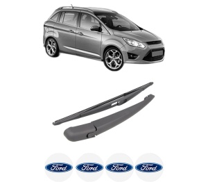 Set brat stergator spate cu lamela pentru FORD GRAND C-MAX (DXA/CB7, DXA/CEU) din 2010-2019, pentru spate, din cauciuc siliconat rezistent, 4 stickere auto FORD v1976