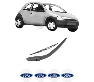 Set brat stergator spate cu lamela pentru FORD KA (RB_) din 1996-2008, pentru spate, din cauciuc siliconat rezistent, 4 stickere auto FORD v2035