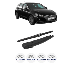 Set brat stergator spate cu lamela pentru HYUNDAI i30 (PDE, PD, PDEN) din 2016-2020, pentru spate, din cauciuc siliconat rezistent, 4 stickere auto HYUNDAI v1856