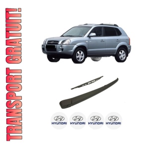 Set brat stergator spate cu lamela pentru HYUNDAI TUCSON (JM) din 2004-2010, pentru spate, din cauciuc siliconat rezistent, 4 stickere auto HYUNDAI