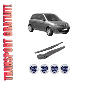 Set brat stergator spate cu lamela pentru LANCIA YPSILON (843_) din 2003-2011, pentru spate, din cauciuc siliconat rezistent, 4 stickere auto LANCIA
