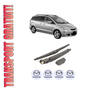 Set brat stergator spate cu lamela pentru MAZDA 5 (CR) din 2005-2010, pentru spate, din cauciuc siliconat rezistent, 4 stickere auto MAZDA