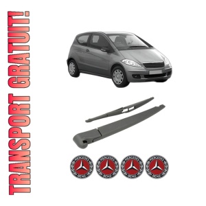 Set brat stergator spate cu lamela pentru MERCEDES-BENZ A-CLASS (W169) din 2004-2012, pentru spate, din cauciuc siliconat rezistent, 4 stickere auto MERCEDES-BENZ