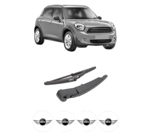 Set brat stergator spate cu lamela pentru MINI MINI COUNTRYMAN (R60) din 2010-2016, pentru spate, din cauciuc siliconat rezistent, 4 stickere auto MINI v1348
