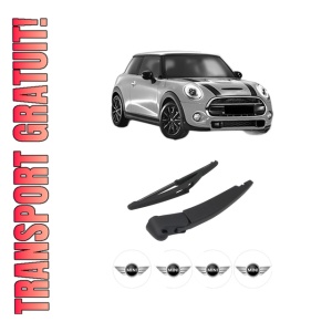 Set brat stergator spate cu lamela pentru MINI MINI (F56) din 2013-2020, pentru spate, din cauciuc siliconat rezistent, 4 stickere auto MINI