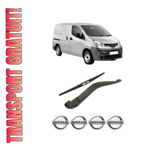 Set brat stergator spate cu lamela pentru NISSAN NV200 Van din 2010-2014, pentru spate, din cauciuc siliconat rezistent, 4 stickere auto NISSAN