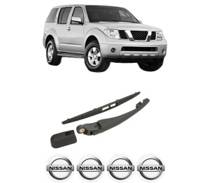 Set brat stergator spate cu lamela pentru NISSAN PATHFINDER III (R51) din 2005-2010, pentru spate, din cauciuc siliconat rezistent, 4 stickere auto NISSAN v1228