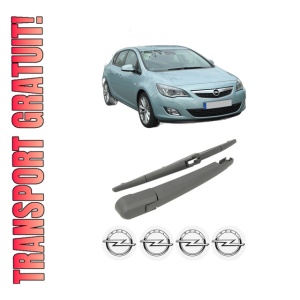 Set brat stergator spate cu lamela pentru OPEL ASTRA J (P10) din 2009-2015, pentru spate, din cauciuc siliconat rezistent, 4 stickere auto OPEL