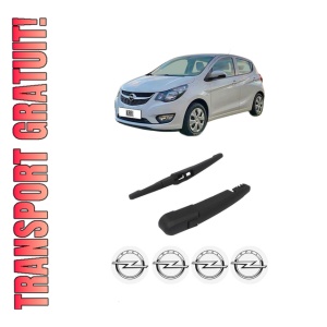 Set brat stergator spate cu lamela pentru OPEL KARL (C16) din 2015-2019, pentru spate, din cauciuc siliconat rezistent, 4 stickere auto OPEL
