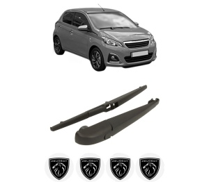 Set brat stergator spate cu lamela pentru PEUGEOT 108 din 2014-2018, pentru spate, din cauciuc siliconat rezistent, 4 stickere auto PEUGEOT v868