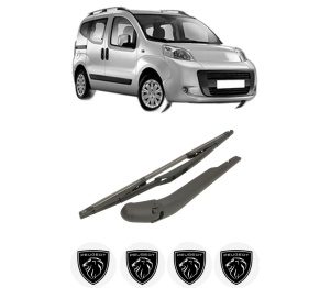 Set brat stergator spate cu lamela pentru PEUGEOT BIPPER TEPEE din 2008-2010, pentru spate, din cauciuc siliconat rezistent, 4 stickere auto PEUGEOT v928