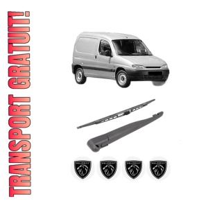 Set brat stergator spate cu lamela pentru PEUGEOT PARTNER Box Body/MPV (5_, G_) din 1996-2015, pentru spate, din cauciuc siliconat rezistent, 4 stickere auto PEUGEOT
