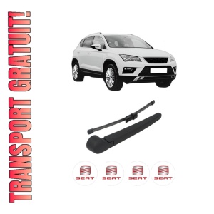 Set brat stergator spate cu lamela pentru SEAT ATECA (KH7, KHP) din 2016-2017, pentru spate, din cauciuc siliconat rezistent, 4 stickere auto SEAT
