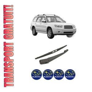 Set brat stergator spate cu lamela pentru SUBARU FORESTER (SH_) din 2008-2013, pentru spate, din cauciuc siliconat rezistent, 4 stickere auto SUBARU