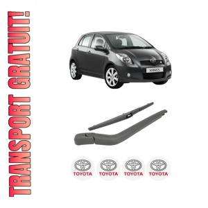 Set brat stergator spate cu lamela pentru TOYOTA YARIS (_P9_) din 2005-2012, pentru spate, din cauciuc siliconat rezistent, 4 stickere auto TOYOTA