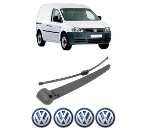 Set brat stergator spate cu lamela pentru Volkswagen CADDY III MPV (2KB, 2KJ, 2CB, 2CJ) din 2004-2015, pentru spate, din cauciuc siliconat rezistent, 4 stickere auto Volkswagen v198