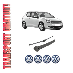 Set brat stergator spate cu lamela pentru Volkswagen GOLF VI (5K1) din 2008-2013, pentru spate, din cauciuc siliconat rezistent, 4 stickere auto Volkswagen