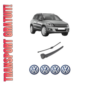 Set brat stergator spate cu lamela pentru Volkswagen TIGUAN (5N_) din 2007-2018, pentru spate, din cauciuc siliconat rezistent, 4 stickere auto Volkswagen