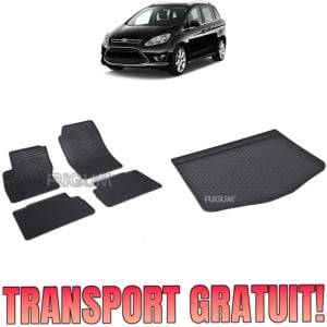 Set Covorase Auto Si Tavita Portbagaj FORD C-MAX GRAND II din 11.2010 - 06.2019, caroserie van, ROATA REZERVA MICA / KIT REPARATIE