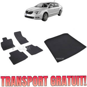 Set Covorase Auto Si Tavita Portbagaj SKODA SUPERB III din 05.2015 - 11.2023, caroserie sedan,