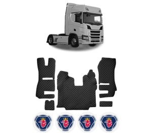 Set covorase Camion Tir SCANIA R II din 2016-2024, Auto, 4x Stickere auto cu SCANIA