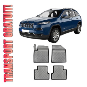 Set covorase JEEP CHEROKEE V, din 03.2014 - 12.2021, covorase tavita, caroserie SUV inclusiv FACELIFT, compatibile cu autoturismul JEEP CHEROKEE V, ARISTAR