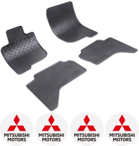 Set covorase Mitsubishi L200 Pick-Up 2007 - 2015 si 4 stickere rotunde Mitsubishi accesorii pentru autoturismul tau - masina v4614