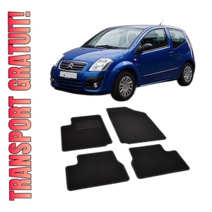 Set covorase mocheta Citroen C2 2002-2009, din mocheta, compatibile cu autoturismul Citroen C2