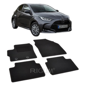 Set covorase mocheta Mazda 2 Hybrid, 2022-prezent, din mocheta, compatibile cu autoturismul Mazda 2 Hybrid - Img 2