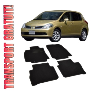 Set covorase mocheta Nissan Tiida hatchback / sedan, din mocheta, compatibile cu autoturismul Nissan Tiida hatchback / sedan