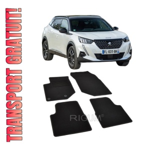 Set covorase mocheta Peugeot 2008 (2) 01.2020-prezent, din mocheta, compatibile cu autoturismul Peugeot (2) 01