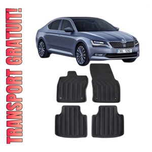 Set covorase mocheta Skoda Superb 3 (3V), 2015-prezent, din mocheta, compatibile cu autoturismul Skoda Superb 3 (3V)