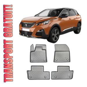 Set covorase PEUGEOT 3008 II HYBRID, din 09.2019 - 11.2023, covorase tavita, caroserie SUV CU siSTEM FOCAL HI-FI, compatibile cu autoturismul PEUGEOT 3008 II HYBRID, ARISTAR