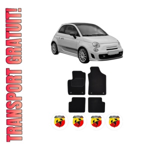 Set Covorase Presuri ABARTH 500C / 595C / 695C din 2009-2016, Auto, Material Textil Mocheta, ABARTH