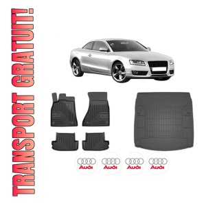 Set Covorase Presuri Auto Si Tavita Portbagaj AUDI A5 (8T3) din 2007-2017 AUDI