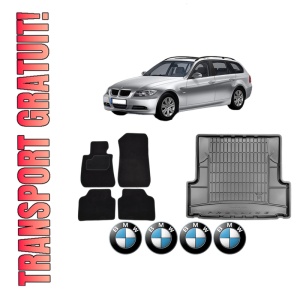 Set Covorase Presuri Auto Si Tavita Portbagaj BMW Seria 3 Touring (E91) din 2004-2012 BMW