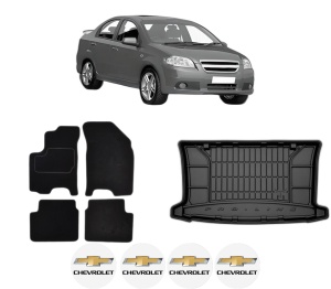 Set Covorase Presuri Auto Si Tavita Portbagaj CHEVROLET AVEO / KALOS Hatchback (T250, T255) din 2006-2011 CHEVROLET - Img 2