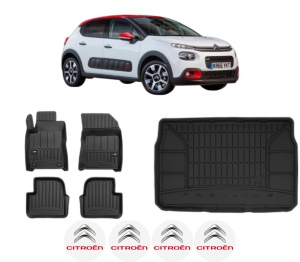 Set Covorase Presuri Auto Si Tavita Portbagaj CITROEN C3 III (SX) din 2016-2018 CITROEN - Img 2