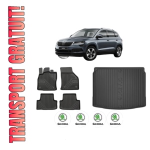 Set Covorase Presuri Auto Si Tavita Portbagaj SKODA KAROQ (NU7, ND7) din 2017-2020 SKODA